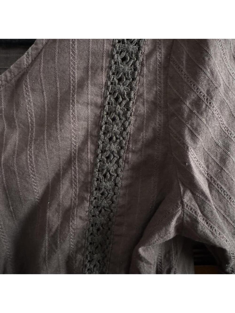 Billabong brown cotton beach tie front coverup with lace detail - Picture 4 of 7